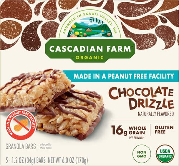 Cascadian Farm - Bar Chocolate Drizzle 5ct - Case of 6-6 OZ