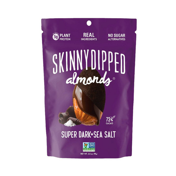 Skinnydipped - Almonds Super Dark & Sea Salt - Case of 10-3.5 OZ