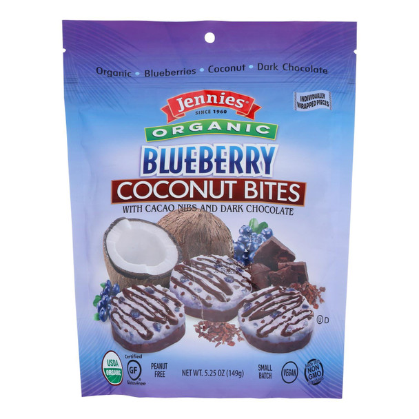 Jennies - Coconut Bites Cacao Blueberry - Case of 6-5.25 OZ