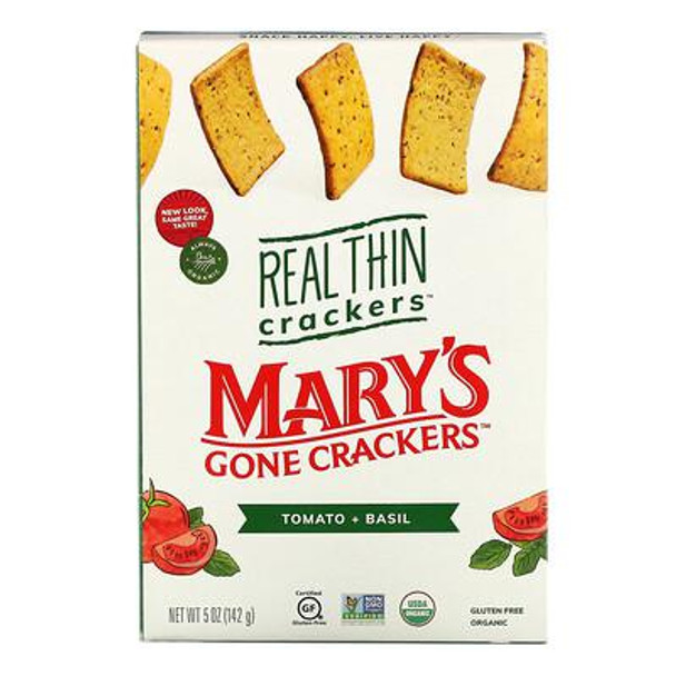 Mary's Gone Crackers - Real Thin Cracker Tomato Basil - Case of 6-5 OZ