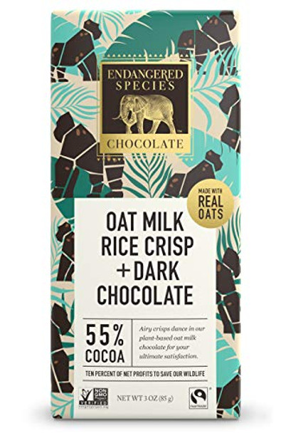 Endangered Species Chocolate - Dark Chocolate Rice Crisp Oat Milk - Case of 12-3 OZ