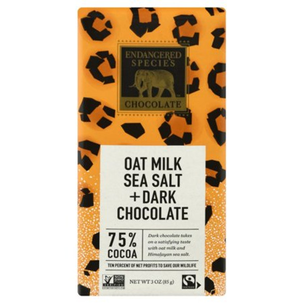 Endangered Species Chocolate - Dark Chocolate Himalayan Salt Oat Milk - Case of 12-3 OZ