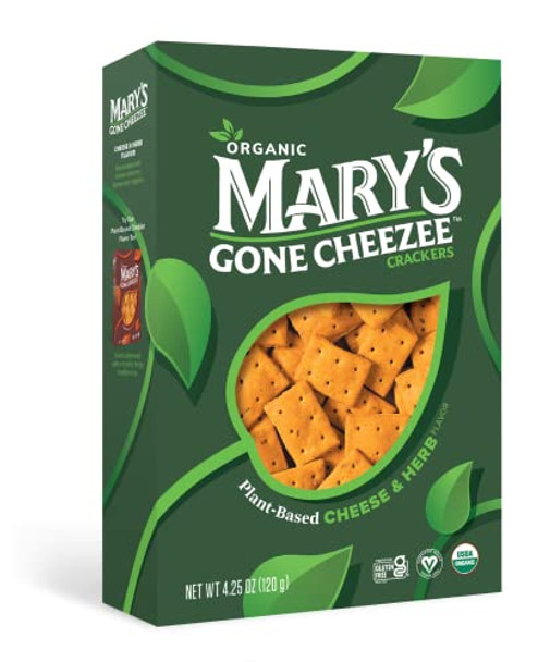 Mary's Gone Crackers - Cracker Peanut Plant Based Herb & Cheese - Case of 6-4.25 OZ