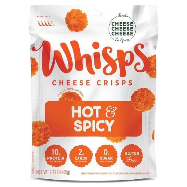 Whisps - Cheese Crisps Hot & Spicy - Case of 12-2.12 OZ