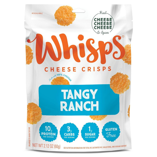 Whisps - Cheese Crisps Tangy Ranch - Case of 12-2.12 OZ