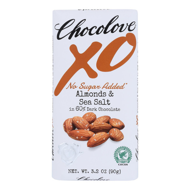 Chocolove - Xo Bar Dark Chocolate Almond & Sea Salt - Case of 12-3.2 OZ