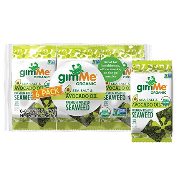 Gimme Seaweed Snacks - Seaweed Salt & Avocado Snack - Case of 8-6/.16 OZ