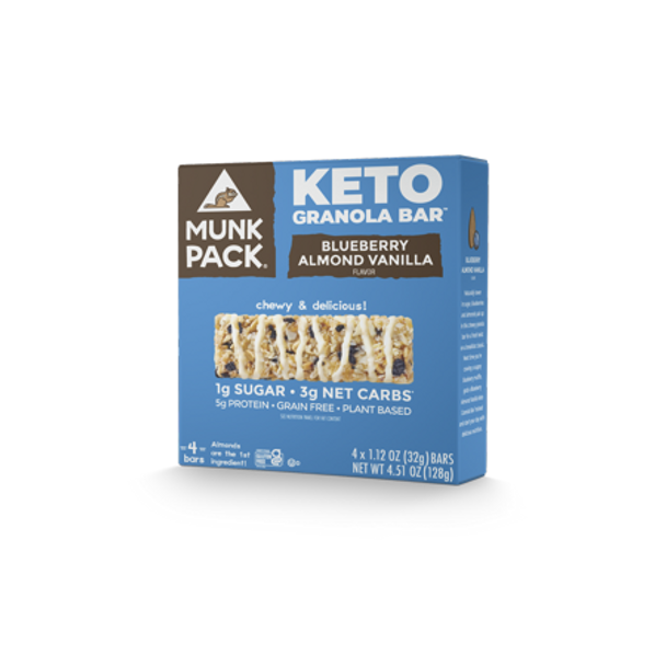 Munk Pack - Bar Blueberry Almond Vanilla Keto - Case of 6-4/1.12Z