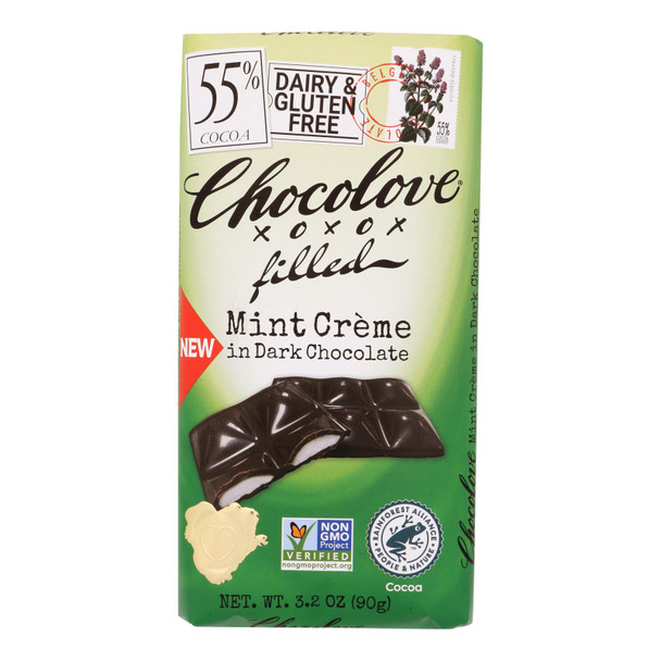 Chocolove - Bar Dark Chocolate Mint Cream Fill - Case of 10-3.2 OZ