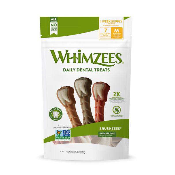 Whimzees - Dental Chew Medium 7 Ct - Case of 4-7.4 OZ
