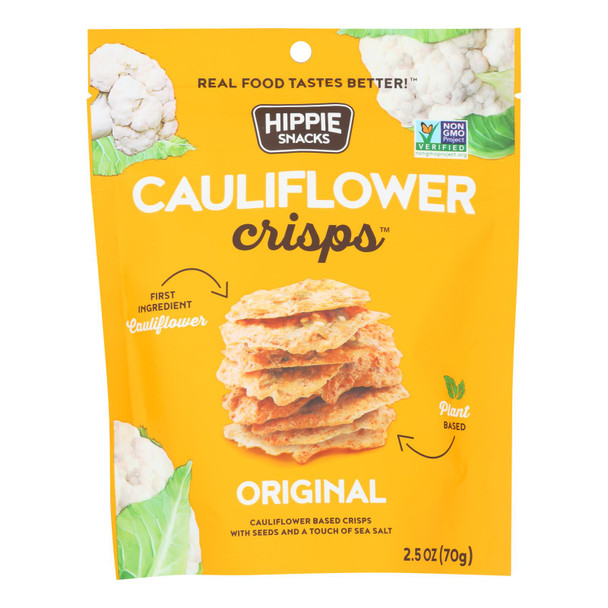 Hippie Snacks - Cauliflower Crisps Original - Case of 8-2.5 OZ