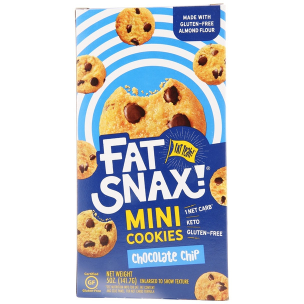 Fat Snax - Cookie Mini Chocolate Chip - Case of 6-5 OZ