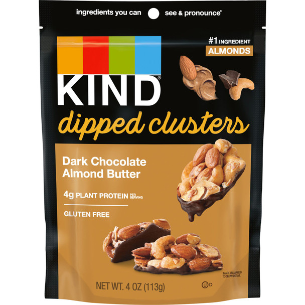 Kind - Cluster Dipped Dark Chocolate Almond Butter - Case of 8-4 OZ