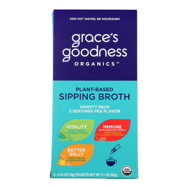 Grace's Goodness - Broth Variety Multipack - Case of 10-2.12 OZ