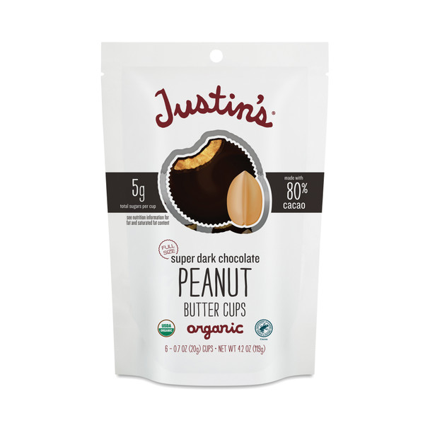 Justin's - Peanut Butter Cup Super Dark Chocolate - Case of 6-4.2 OZ