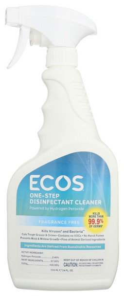 Ecos - One Step Disinfectant Fragrance Free - 1 Each-24 FZ