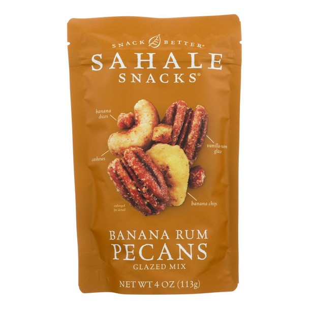 Sahale Snacks - Pecans Glazed Mix Banana Rum - Case of 6 - 4 OZ