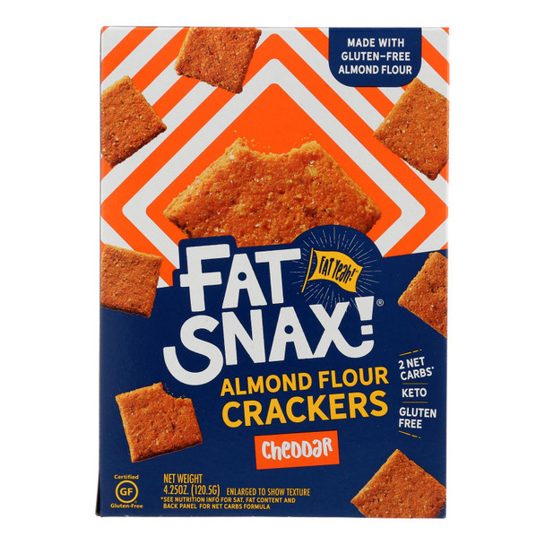 Fat Snax - Cracker Cheddar Almond Flour - Case of 6-4.25 OZ