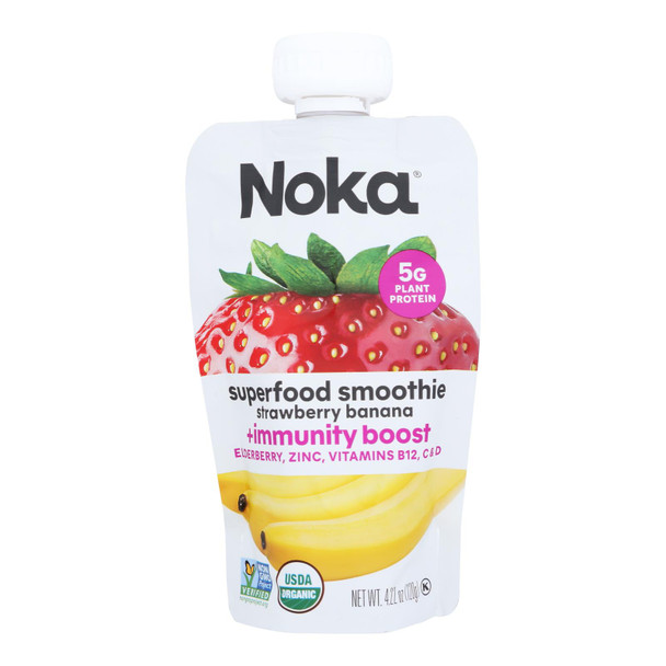 Noka - Smoothie Superfood Strawberry & Banana - Case of 6-4.22 OZ