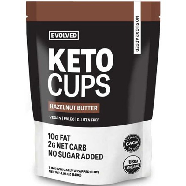 Evolved - Keto Cups Hazelnut 7pack - Case of 6-4.93 OZ
