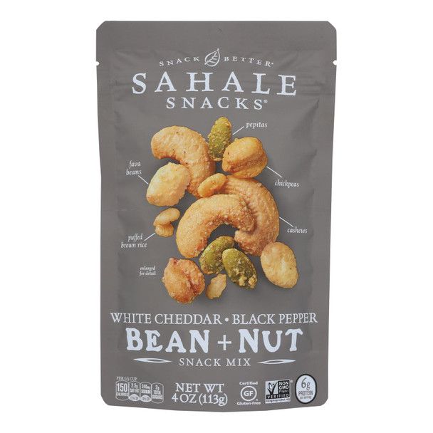Sahale Snacks - Snack Mix White Cheddar Black Pepper Bean + Nut - Case of 6-4 OZ