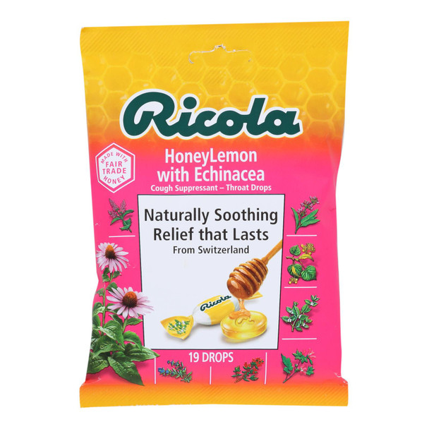 Ricola - Cough Drop Echinacea Honey Lemon - Case of 8-19 CT