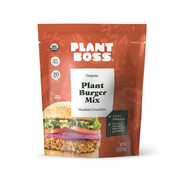 Plant Boss - Meatless Crumble Burger Mix - Case of 6-3.35 OZ