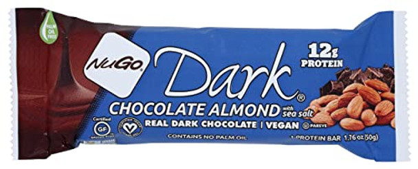 Nugo Nutrition Bar - Protein Bar Dark Chocolate Almond Sea Salt - Case of 12-1.76 OZ