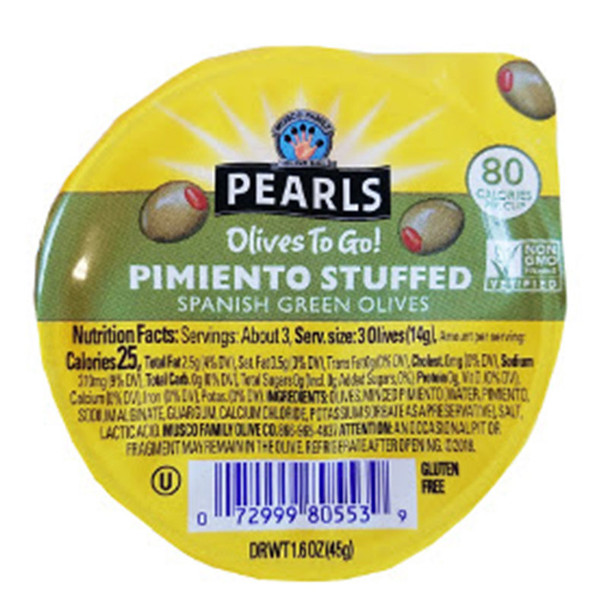 Pearls - Olives Togo Pimiento Stuffed - Case of 12-1.6 OZ