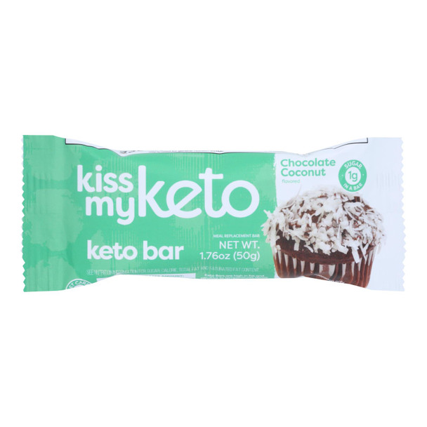 Kiss My Keto - Keto Bar Chocolate Coconut - Case of 12-50 GRM