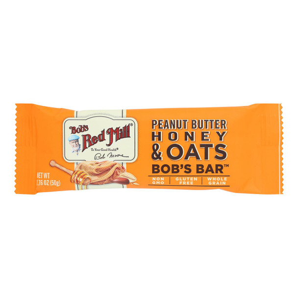 Bob's Red Mill - Bar Peanut Butter Honey Oats - Case of 12-1.76 OZ