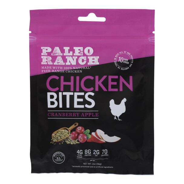 Paleo Ranch - Chicken Bites Cranberry Apple - Case of 8-2 OZ