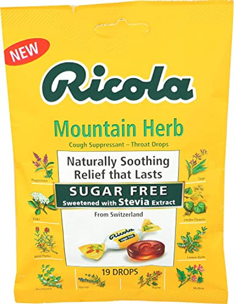 Ricola - Cough Drop Sugar Free Swiss Herb - Case of 6-19 CT
