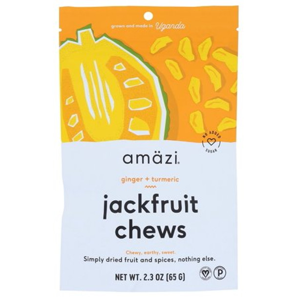 Amazi Foods - Jackfruit Chews Ginger Turmeric - Case of 6-2.3 OZ