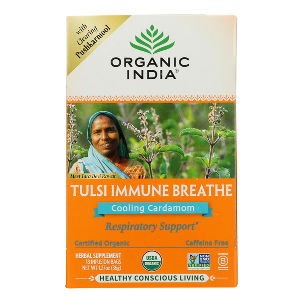 Organic India - Tulsi Organic Immune Breathe - Case of 6-18 CT