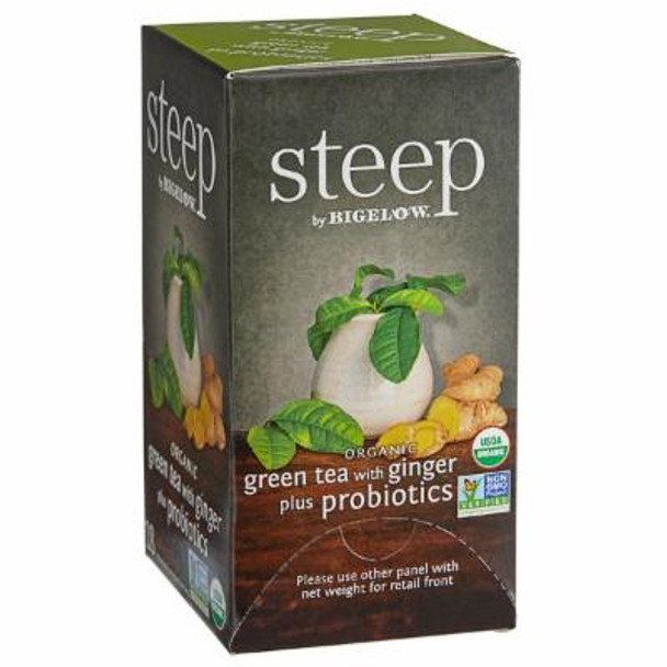 Steep By Bigelow - Tea Green Ginger Plus Probiotics - Case of 6-18 BAG