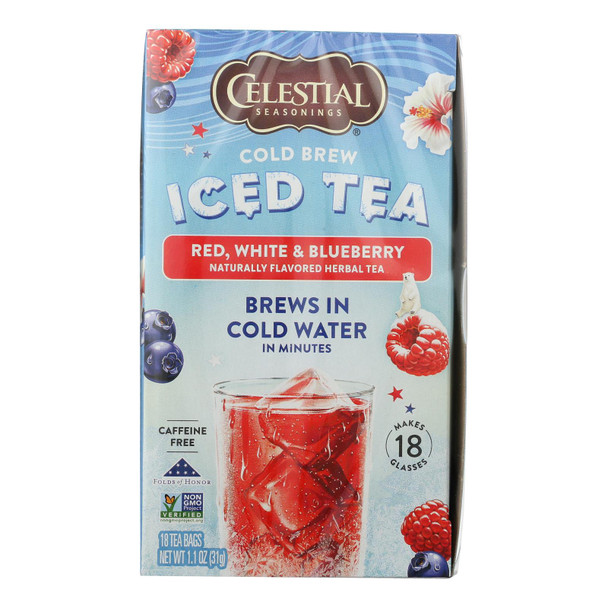 Celestial Seasonings - Ice Tea Cold Brew Red, White & Blueberry - Case of 6-18 BAG