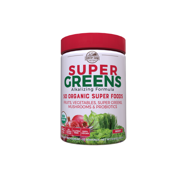 Country Farms - Super Greens Powder Berry - 1 Each-10.6 OZ