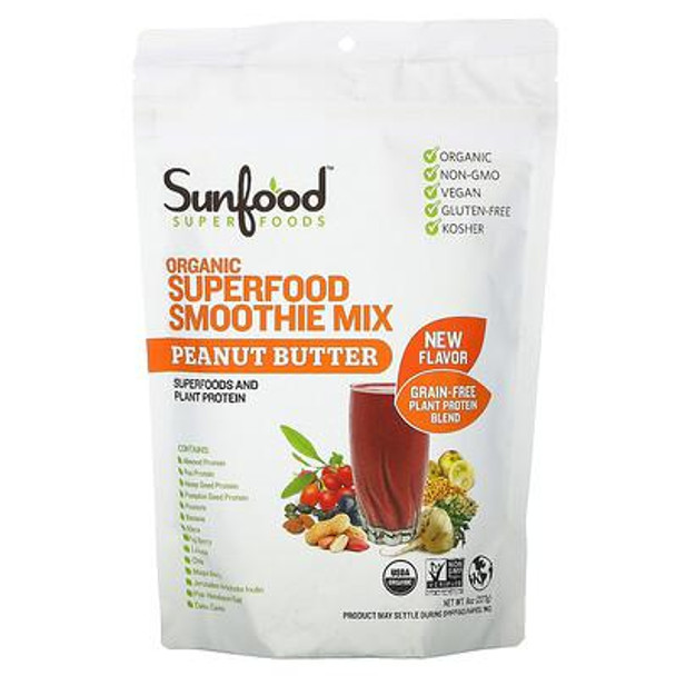 Sunfood - Smoothie Mix Peanut Butter Superfood - 1 Each-8 OZ