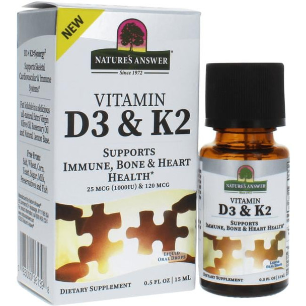 Nature's Answer - Vitamin D3 & K2 Drops - 1 Each-.5 FZ