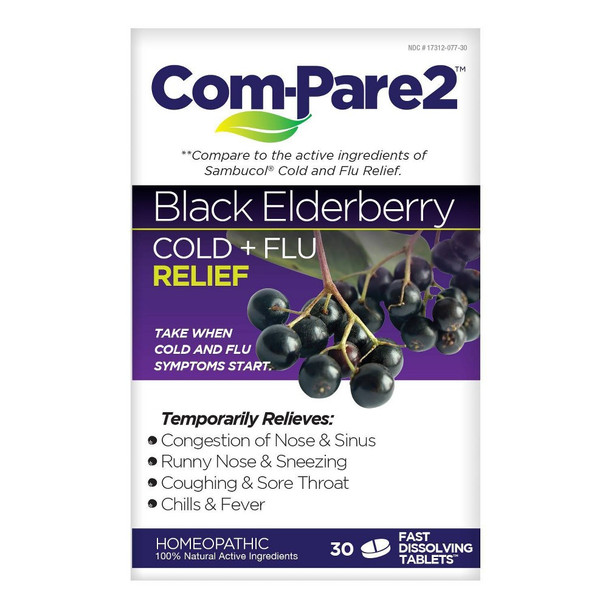 Com-pare2 - Cold + Flu Relief Black Elderberry - 1 Each-30 CT