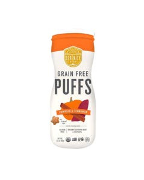 Serenity Kids Pumpkin and Cinnamon Grain Free Baby Puffs with Olive Oil 1.5 oz.