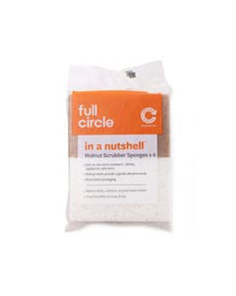 Full Circle In a Nutshell Walnut Scrubber Sponges 6 count
