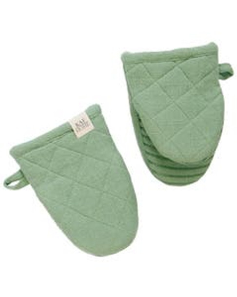 Mineral Green Monaco Quilted Silicone Mini Mitt 8" x 5.5"