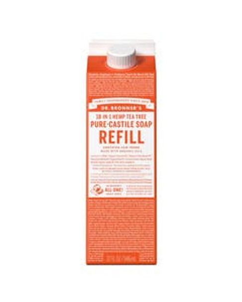 Dr. Bronner's 18-in-1 Tea Tree Castile Soap 32 fl. oz. refill carton