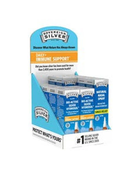 Sovereign Silver Bio-Active Silver Hydrosol Daily Immune Support Display 12 (1 fl. oz.) sprays