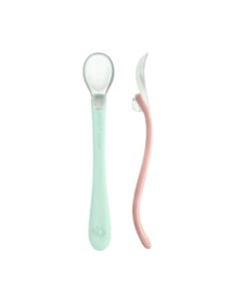 Green Sprouts Light Sage & Light Grapefruit Silicone & Sprout Ware™ First Food Spoons 2 pack