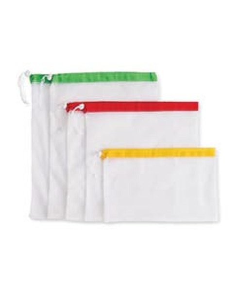 Harold Import HIC 5-Piece Polyester Reusable Mesh Produce Bag Set