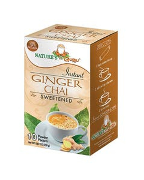 Nature's Guru Sweetened Instant Ginger Chai 10 count