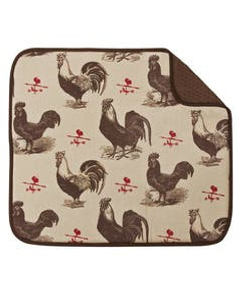 Rooster Dish Drying Mat 16" x 18"